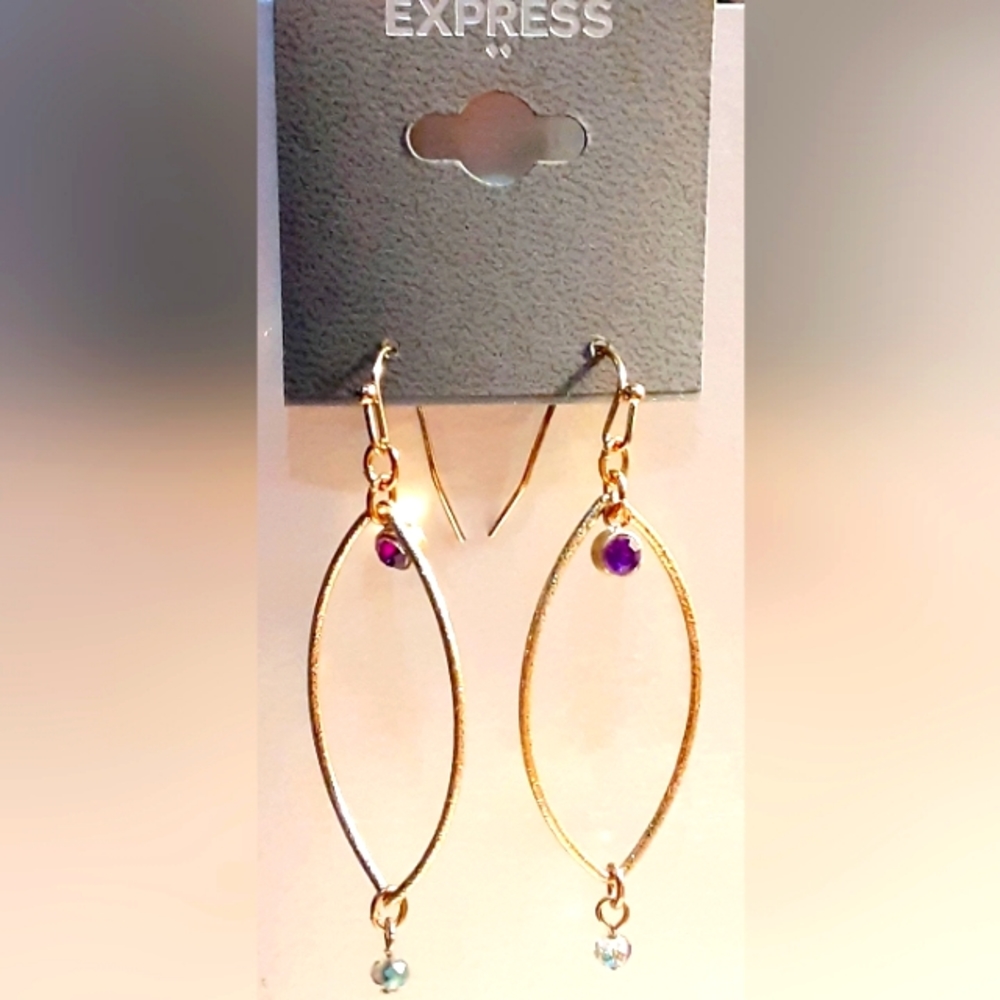 Express Gold & Semi-Precious Stone Dangle Earrings
